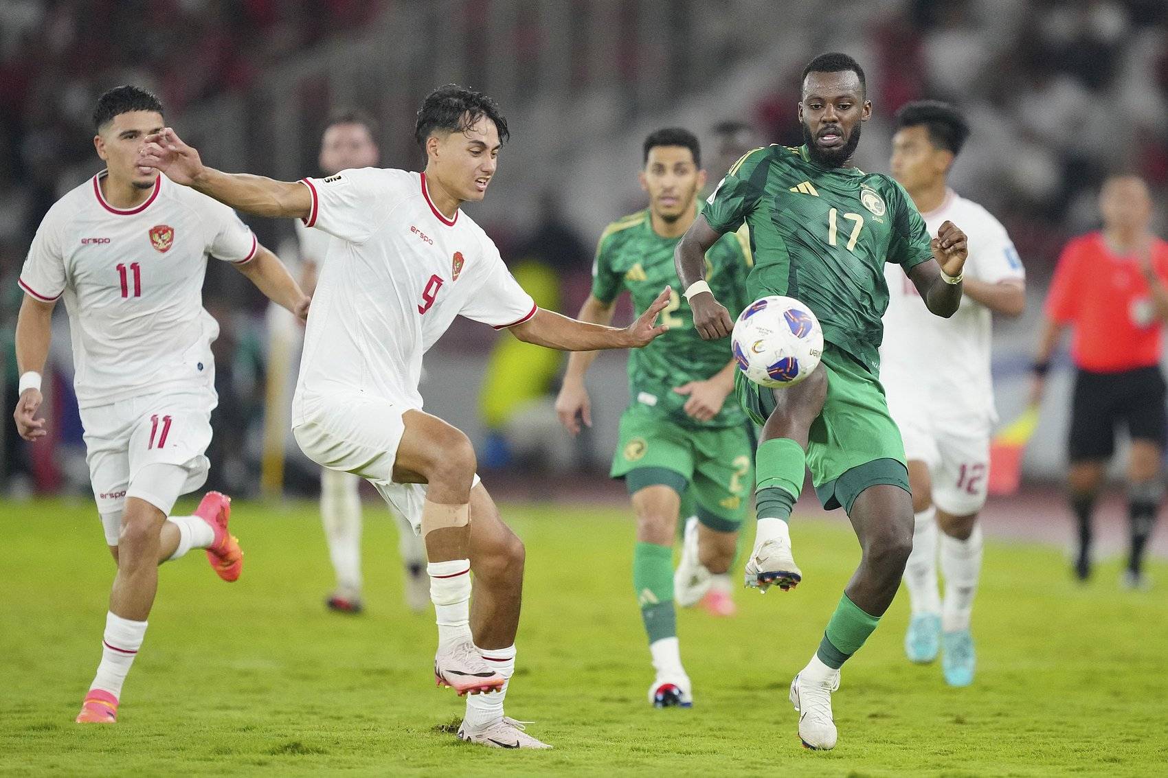 世预赛-印尼队2-0沙特夺18强赛首胜 与国足同积6分